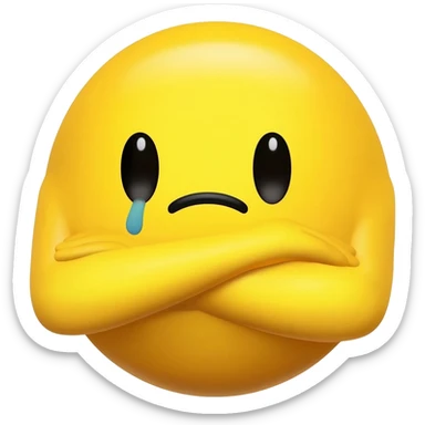 Yellow face Pouting arms crossed sticker