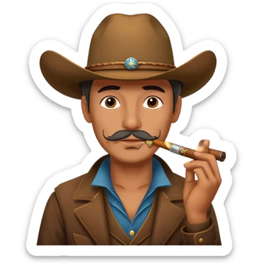Vaquero fumando sticker