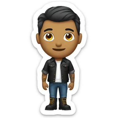 male tattoo artist with boots sticker