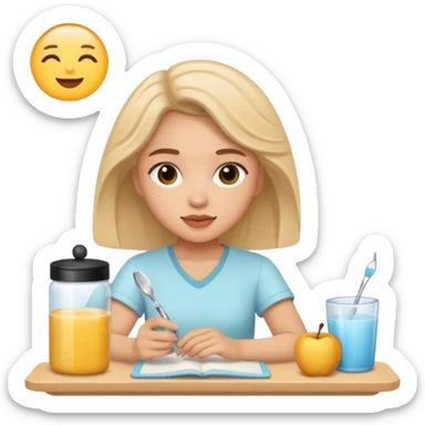 I want a girl doing aesthetic morning routine sticker