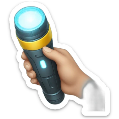 Futuristic Flashlight in the hand sticker
