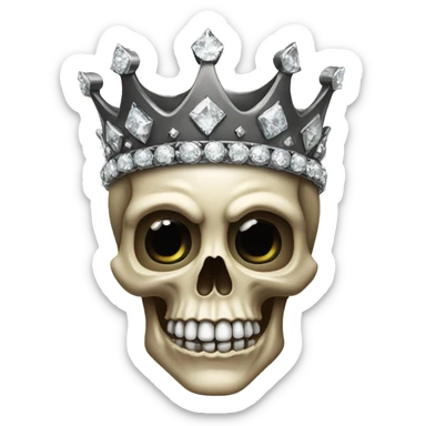 Skull with diamond crown sticker