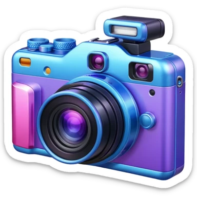 camera purple pink blue sticker
