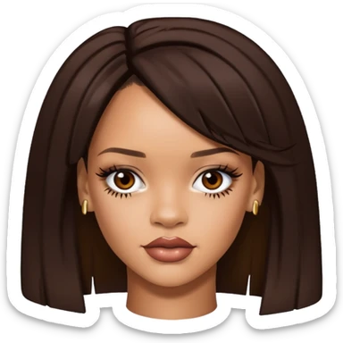 Rihanna with dark brown hair sticker