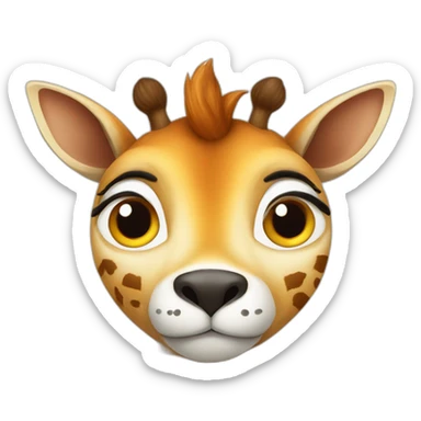 Girafe, chouette, renard blanc,mangouste, renard roux, lion, sticker