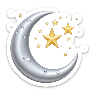 crescent moon and stars sticker