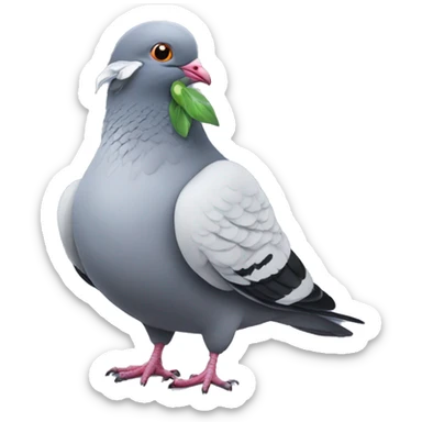 a pigeon with apple vision pro sticker