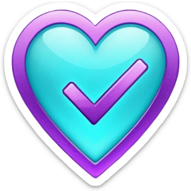 glitter purple and cian checkmark sticker