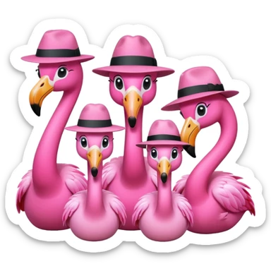 Fedora Flamingos sticker