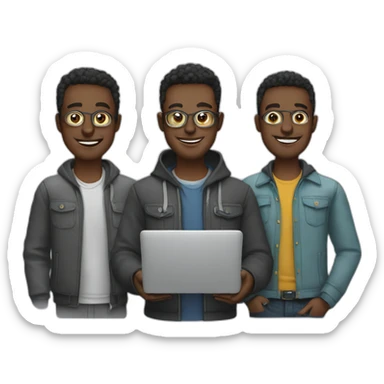 3 guys with laptops sticker