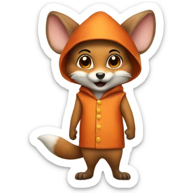 a mouse in a costume of a Fox sticker