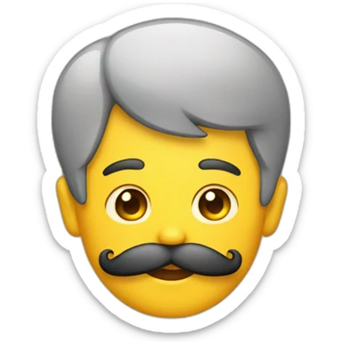A yellow emoji with a mustache and black hair sticker