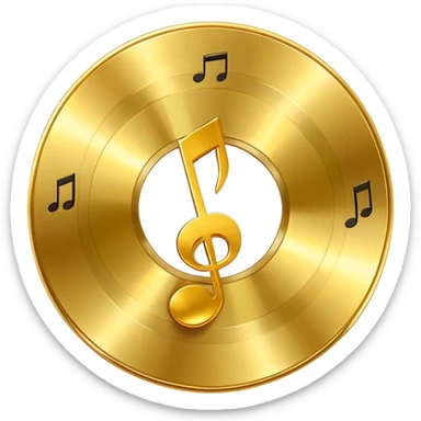 golden CD disk with a music note sticker