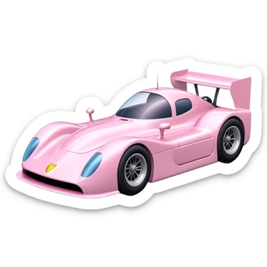 pastel pink race car sticker