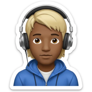 blonde black man wearing headphones sticker