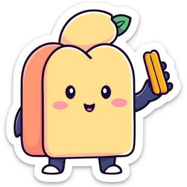 PEACH eating Twinkie  sticker