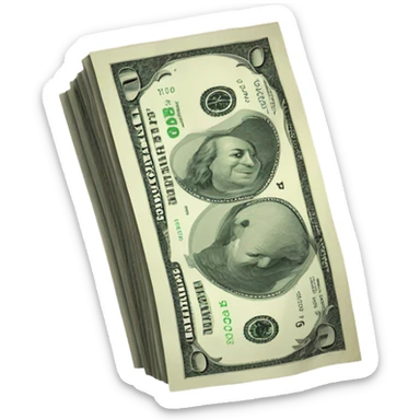 A bundle of dollars sticker