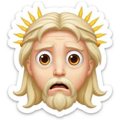 god in heaven very scared sticker