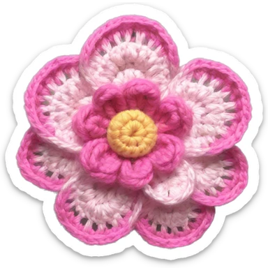 Pnk crochet flower sticker