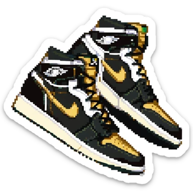 black and gold Jordan 1 sneaker sticker