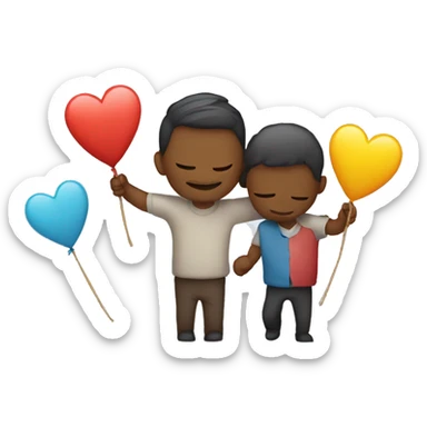 Un abrazo con colores  sticker