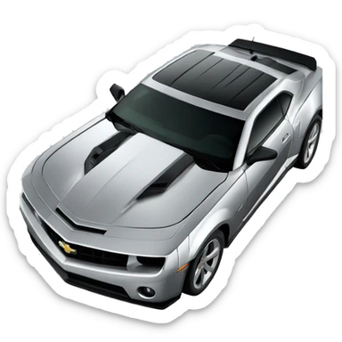 Silver Camaro 2010 with black front lips and black spoiler sticker