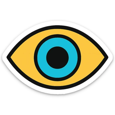 eyes icon with color outline sticker
