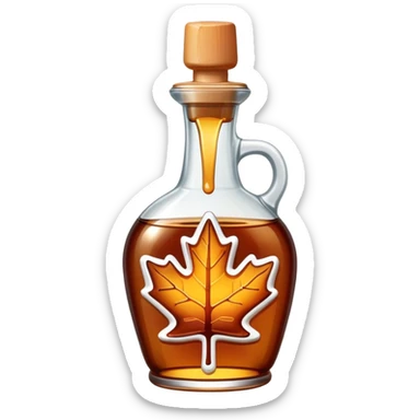 maple syrup bottle with syrup dripping sticker