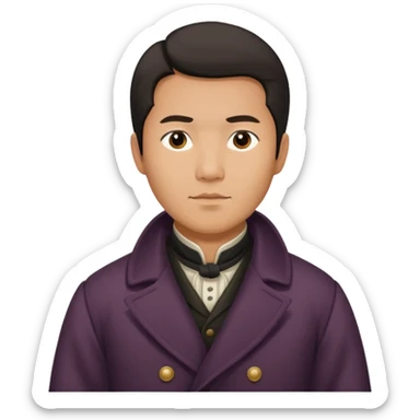 asain man in 1800s sticker