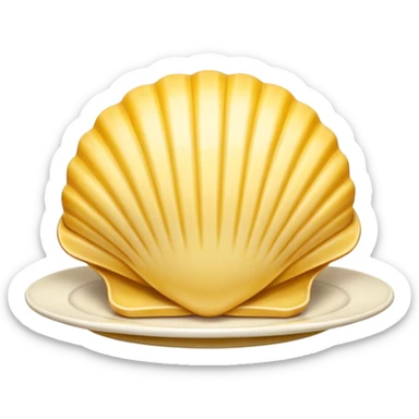 butter in the shape of a shell on a white vintage plate sticker