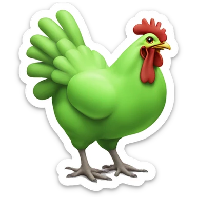 Chicken farting green gas sticker