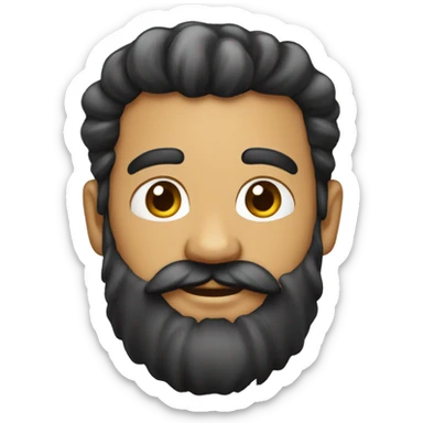 barbe poivre et sel cheveux noirs sticker