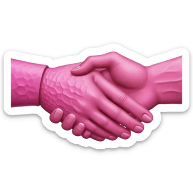 handshake pink hands sticker
