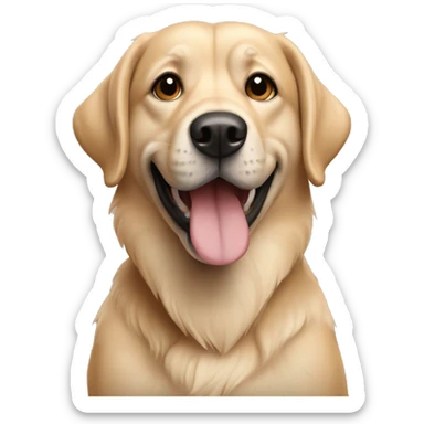 beige mixed breed dog sticker