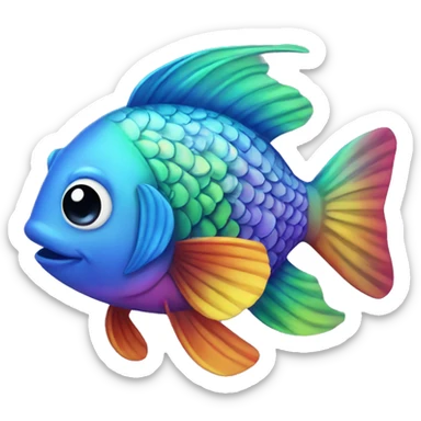 rainbow fish sticker