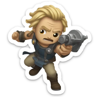 A time traveler fighting Morlocks  sticker