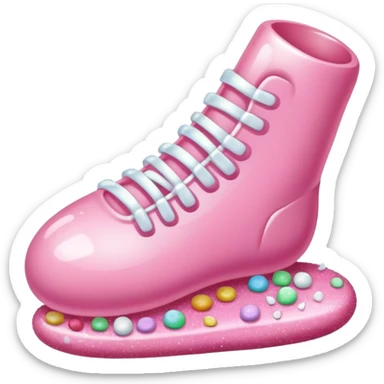 Cute cartoon foot with sugar crystals, candy sprinkles, and a sweet appearance sticker