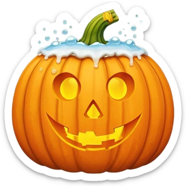Halloween pumkin with beer sticker