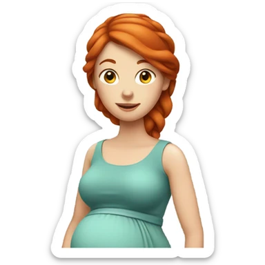 Pregnant redhead woman sticker