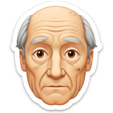 face of Hans Jonas, German philosopher, showing wrinkles and age spots sticker
