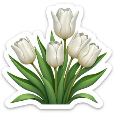 white tulip bouquet  sticker