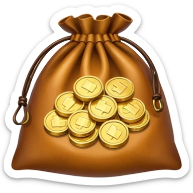 bag with coins sticker