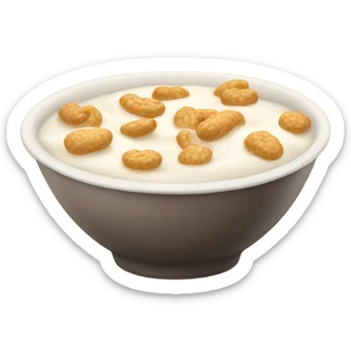 Cream cereal milk at bowl and  sticker
