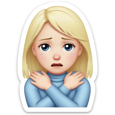 girl crossing arms on neck crying sticker