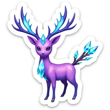Pokemon legendary purple and cian crystal xerneas sticker
