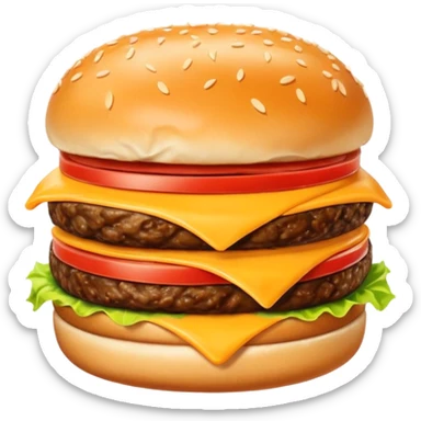 change the perspective angle to 5–20° gentle bird’s-eye angle of these chees burgur  sticker