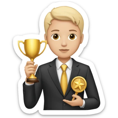 20 blue background awarrd with 3 people sticker