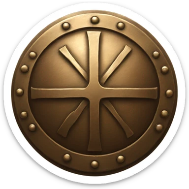 round shield made of bronze sticker