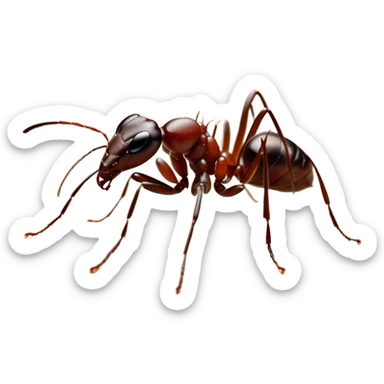 Beautiful and Majestic Ant Portrait Emoji, Head and body rendered in serene repose with a gentle, content smile, showcasing a finely detailed, compact form with eyes softly closed in tranquil slumber, Simplified yet exquisitely endearing features, highly detailed, glowing with a soft, drowsy natural light, high shine, relaxed and utterly noble, stylized with an air of timeless industrious grace, soft glowing outline, capturing the essence of a majestic ant that embodies the quiet power of nature! sticker