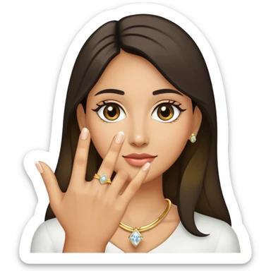 Engagement ring on olive hand sticker